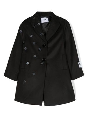 MSGM Kids trench à patch étoile - Noir
