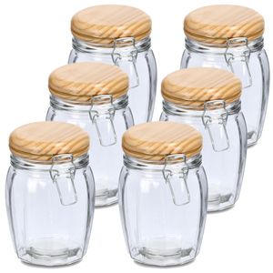 Voorraadpotten/bewaarpotten - 10x - 820 ml - glas - met beugelsluiting - D11 x H16 cm