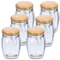 Voorraadpotten/bewaarpotten - 10x - 820 ml - glas - met beugelsluiting - D11 x H16 cm