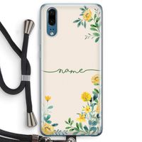 Gele bloemen: Huawei P20 Transparant Hoesje met koord