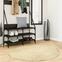 VidaXL Vloerkleed pamplona shaggy hoogpolig modern ø 120 cm goudkleur