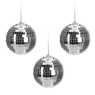 Disco kerstbal - 6x - zilver - D6 cm - glas/foam - discobal/discobol - kerstversiering