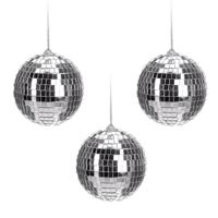 Disco kerstbal - 6x - zilver - D6 cm - glas/foam - discobal/discobol - kerstversiering