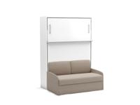 Tweepersoons opklapbed Diva loft met bank crème - Geen matras