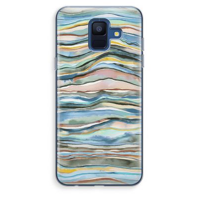 Watercolor Agate: Samsung Galaxy A6 (2018) Transparant Hoesje