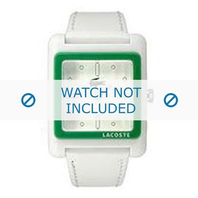 Lacoste horlogeband LC-40-3-29-2195 / 2000551 Leder Wit + wit stiksel