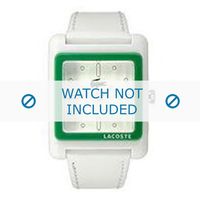 Lacoste horlogeband LC-40-3-29-2195 / 2000551 Leder Wit + wit stiksel