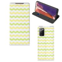 Samsung Galaxy Note20 | Hoesje met Magneet | Waves Yellow Samsung Galaxy Note20 | Hoesje met Magneet | Waves Yellow