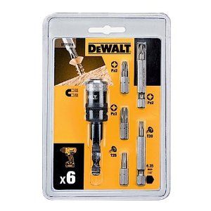 DeWalt Accessoires Compacte Rapid Schroefbitadapter + Bits 6-delig - DT71514