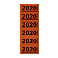 Rugetiket elba 2020 57x25mm rood 120 stuks