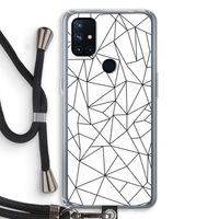 Geometrische lijnen zwart: OnePlus Nord N10 5G Transparant Hoesje met koord