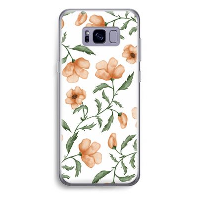 Peachy flowers: Samsung Galaxy S8 Plus Transparant Hoesje