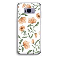 Peachy flowers: Samsung Galaxy S8 Plus Transparant Hoesje