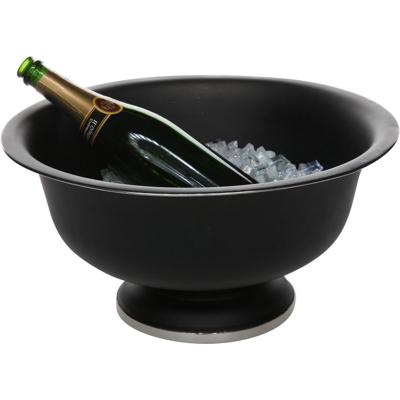 IJsemmer - zwart - op voet - metaal - 41 cm - H21 cm - champagne emmer - luxe