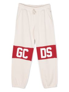 Gcds Kids pantalon de jogging en coton à logo imprimé - Tons neutres