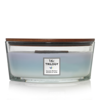 WoodWick Geurkaars Ellipse Trilogy Calming Retreat - 9 cm / 19 cm - Geurkaars in Glas - Houten Lont