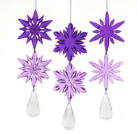 Acrylic purple snowflake dangle ornament assorted. - Kurt S. Adler - thumbnail