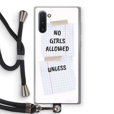 No Girls Allowed Unless: Samsung Galaxy Note 10 Transparant Hoesje met koord
