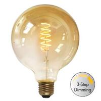 Freelight E27 7Watt Led Gold 125mm incl. Stappen Dimmer