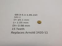 micromotor G0.3-5.1-1.05.15T tandwiel vervanging voor Arnold tandwiel 2420-12 onder andere in de motorpost