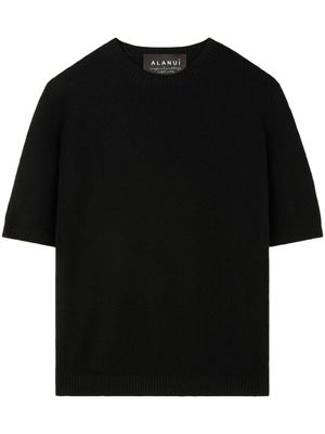Alanui t-shirt en maille fine à col ras de cou - Noir