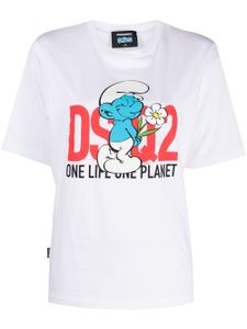 DSQUARED2 t-shirt en coton biologique à imprimé graphique - Blanc