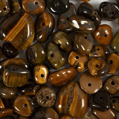 Creativ Company Kristallen kralen, tijgeroog, d 7-12 mm, gatgrootte 1 mm, ca. 63 stuk, bruin, 63 stuk/ 1 doos