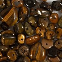 Creativ Company Kristallen kralen, tijgeroog, d 7-12 mm, gatgrootte 1 mm, ca. 63 stuk, bruin, 63 stuk/ 1 doos