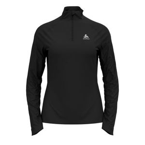 Odlo Essential Ceramiwarm zip hardloopshirt lange mouw zwart dames L