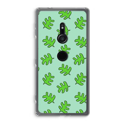 Groene blaadjes: Sony Xperia XZ2 Transparant Hoesje