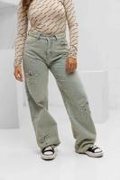 Project x Paris Wide Leg Jeans Dames Lichtblauw - Maat XS - Kleur: Beige | Soccerfanshop