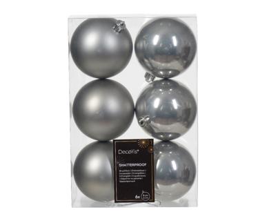 Kerstbal kunststof d8 cm mgrs 6st kerst - Decoris