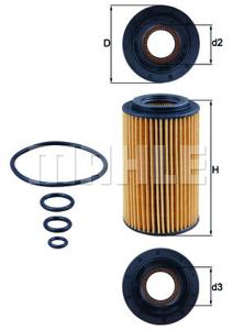 Oliefilter MAHLE, Diameter (mm)64,3mm, u.a. für Mercedes-Benz, Puch