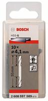 Bosch Accessories 2608597589 HSS Dubbele boor 4.1 mm Gezamenlijke lengte 55 mm Geslepen Cilinderschacht 10 stuk(s)
