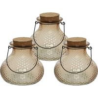 3x wespenvanger/wespenval met hengsel - glas - lichtbruin - D14 x H13 cm