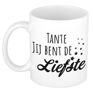 Tante jij bent de liefste cadeau mok / beker wit - cadeau verjaardag   -