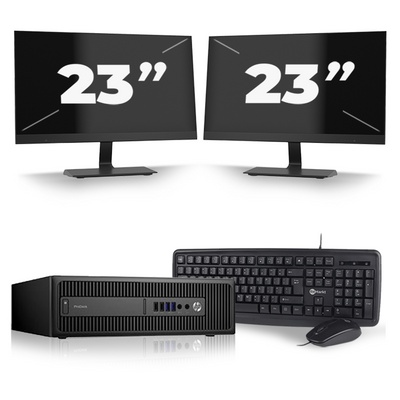 HP ProDesk 600 G2 SFF - Intel Core i7-6e Generatie - 16GB RAM - 256GB SSD - Windows 11 + 2x 23 inch Monitor
