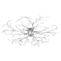 Plafondlamp met acryl kristallen bladarmen voor 5xE14 wit - thumbnail