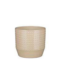 Mica Decorations Nola Bloempot - 17x17x16 cm - Keramiek - Beige