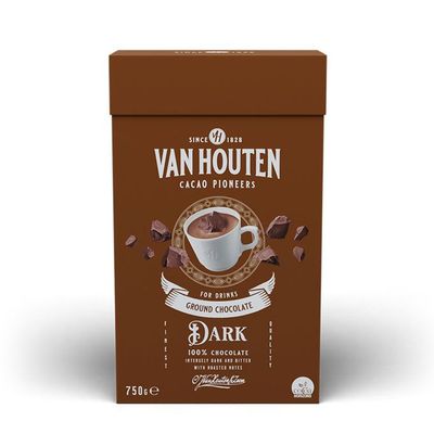 Van Houten chocolade drank ground DARK chocolate (750g) THT 25/5/24