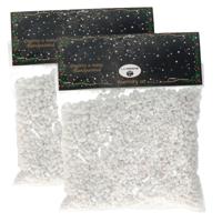 Zakje decoratie sneeuw/grind - 2x - grof - wit - voor kerstdorpen - handgeschilderd