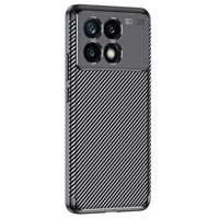 Xiaomi Redmi K70E/Poco X6 Pro Beetle Koolstofvezel TPU Hoesje - Zwart