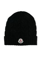 Moncler Enfant bonnet en maille - Noir