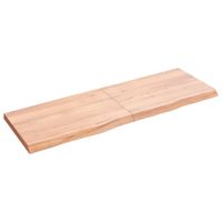 Wandschap 120x40x4 cm behandeld massief eikenhout lichtbruin