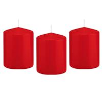 Cilinderkaars/stompkaars - 12x - rood - 6 x 8 cm - 29 branduren