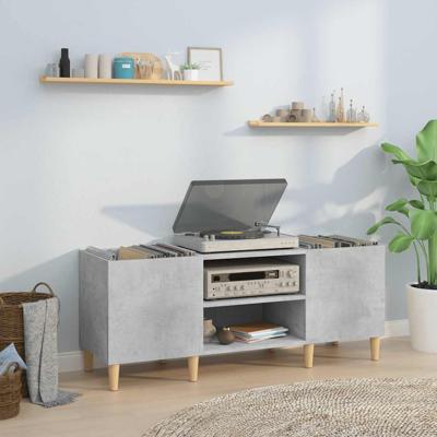 Platenkast 121x38x48 cm bewerkt hout betongrijs