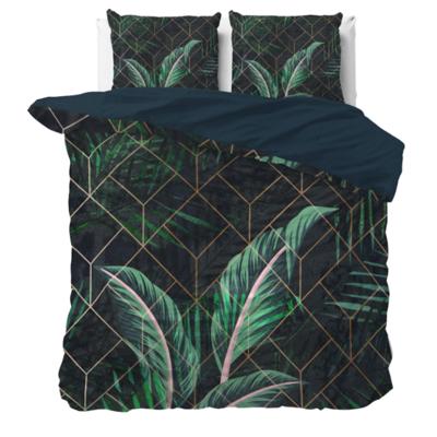 Dekbedovertrek Arisha - Eenpersoons (140x200 cm) - Zwart Polyester-katoen - Dessin: Natuur - Manilla - Dekbed-Discounter.nl