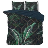 Dekbedovertrek Arisha - Eenpersoons (140x200 cm) - Zwart Polyester-katoen - Dessin: Natuur - Manilla - Dekbed-Discounter.nl