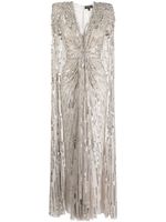 Jenny Packham cape longue Lotus Lady à ornements - Gris