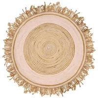 Beliani - GODEKLI - Laagpolig vloerkleed - Beige - ø 140 cm - Jute